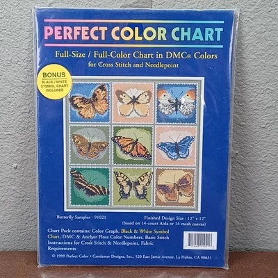 Butterfly Sampler Cross Stitch Needlepoint Full Color Chart Candamar Designs - Image 1 of 2