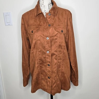 Chaqueta Camisa CHICOS Marrón Camel Manga Larga Botón Cuello Frontal Talla 1 Mediana Foto 1 de 4