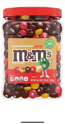 M&M's Peanut Butter & Jelly Milk Chocolate Candy, 44.3 oz Resealable Jar - Image 1 of 2