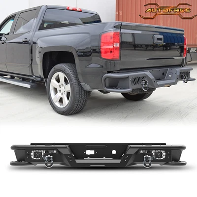 Parachoques trasero de acero negro para Chevy Chevrolet Silverado GMC Sierra 1500 2007-2018 Foto 1 de 4