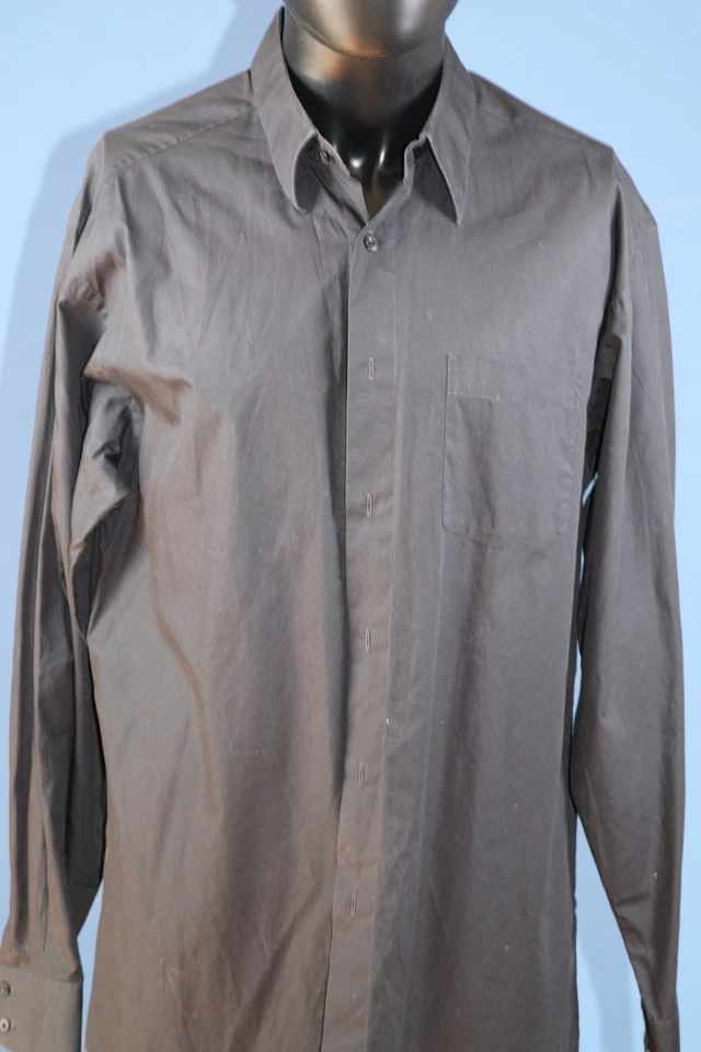 SIGUIENTE Camisa Negra Algodón Puro Manga Larga 16.5 L Informal Streetwear Reino Unido Calce 44" Foto 1 de 4