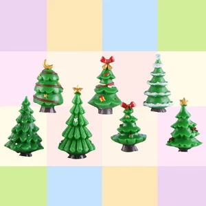 7PCS Micro Landscape Landscaping Decoration Christmas Tree Set Green Color - Picture 1 of 11