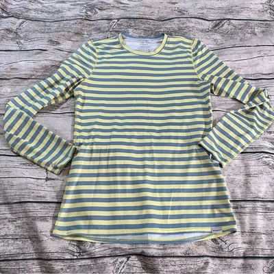 Capa Base Patagonia Capilene Silkweight Manga Larga; Rayas Amarillas, Grises Talla S Foto 1 de 4