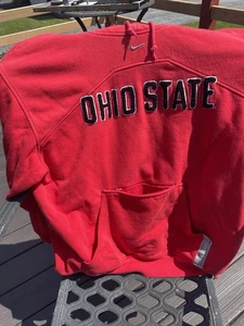 Nike Ohio State University roter Hoodie, gesticktes Logo mit zwei Fronttaschen - Bild 1 von 14