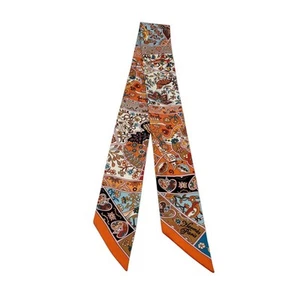 Bufanda Hermes Twilly Floral Pájaros Naranja - Imagen 1 de 10