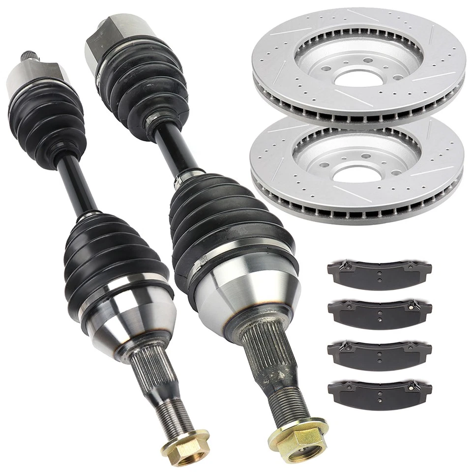 Front CV Axles + Brake Pads & Rotors For 2006-2007 Chevrolet Monte Carlo Foto 1 de 4