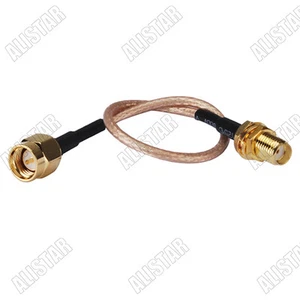 SMA male (plug) to SMA female bulkhead pigtail Antenna Coaxial Cable RG178 15cm - Picture 1 of 3