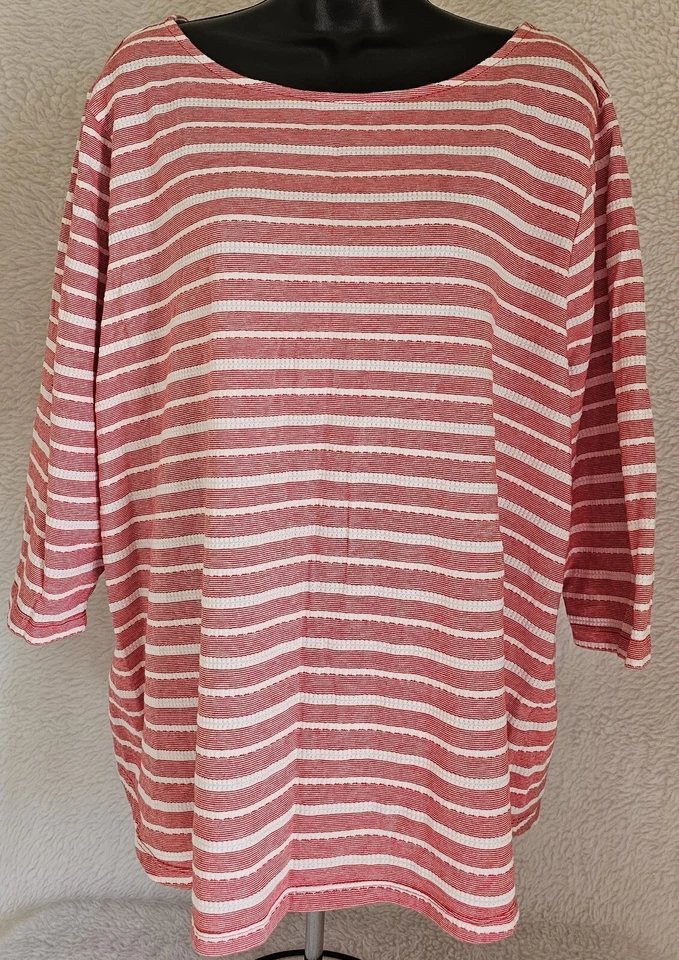Studio Works женская рубашка блузка размер 3 X красный белый в полоску - Изображение 1 из 4