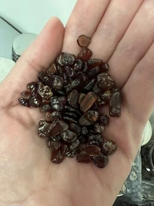 Chips de cristal granate naranja caído 6,5 oz piedras preciosas a granel piedras naturales sin perforar - Imagen 1 de 2