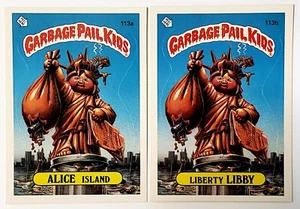🔥1986 TOPPS GPK SERIES 3 BARBER VARIANT ALICE ISLAND 113a LIBERTY LIBBY 113b🔥 - Picture 1 of 2