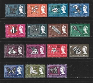 SOLOMON ISLANDS – 1966-1967 – NATIVE CULTURE DEFINITIVES – 15 DIFFERENT - MNH - Picture 1 of 2