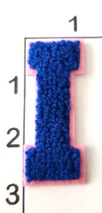 Varsity Jacket Style Letter I Patch Embroidered Vintage Felt Uniform Iron On - Picture 1 of 1