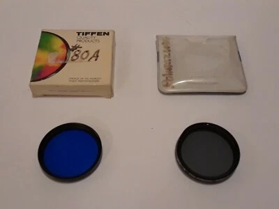 2 Tiffen 49mm 80A Blue Filter U.S.A & 49mm Polarized Japan - Image 1 of 4