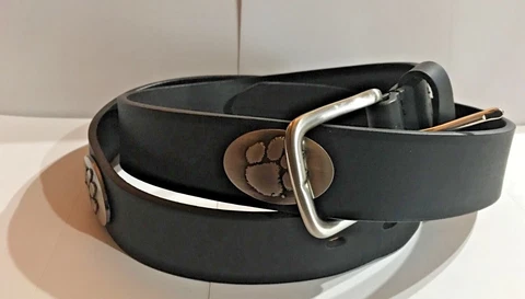 NCAA Clemson Tigers Black Leather Concho Belt Size  42 Cover