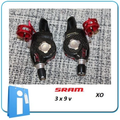 Usado Set Left  Right Mandos Cambio SRAM X-O 9V Carbon ROJO xo x0 x-0 - Imagen 1 de 4