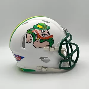 Notre Dame Fighting Irish CUSTOM Matte White Tough Leprechaun Mini FB Helmet - Picture 1 of 3