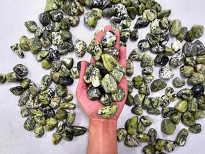 Tumbled Serpentine Crystal Stones Wholesale Bulk Gemstones for Wire Wrapping - Picture 1 of 4