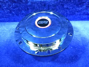 CLASSIC MINI COOPER STEERING WHEEL CHROME BOSS AND CENTRE BILLET COOPER EMBLEM - Picture 1 of 9