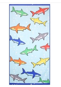 Microfiber Beach Bath Travel Swim Pool Camping Picnic Towel Kids Blanket Shark - Picture 1 of 7