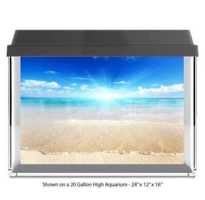 Fondo de vidrio para pecera de poliéster playa tropical fondo de acuario #016 Foto 1 de 4