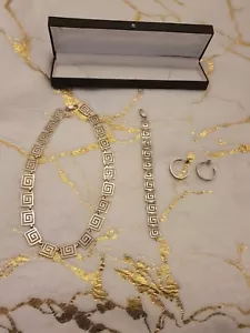 sterling silver necklace, Bracelet and earring set Antique Vintage 925 - Picture 1 of 10