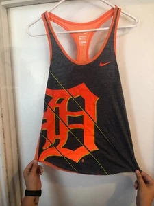 Detroit Tigers Nike Womens Athletic Cut Orange Tank top Tee Sz LRG Dri-fit (#6) - Picture 1 of 7