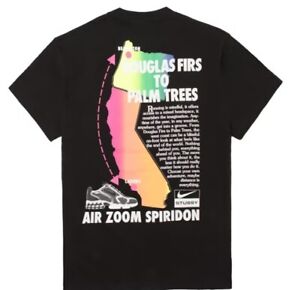 NIKE x STUSSY Mens Zoom Black Spiridon T-SHIRT Size XL NWT (RARE)