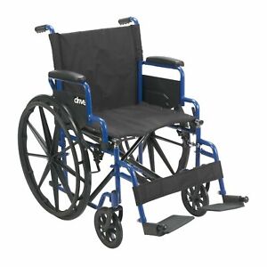 18" Wheelchair Seat Manual Flip Back Desk Arms Swing Away Footrests Lightweight 