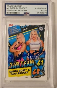 2021 Topps WWE Slam Attax Mandy Rose Dana Brooke SIGNED PSA SLAB Tag Team #188 - Picture 1 of 1