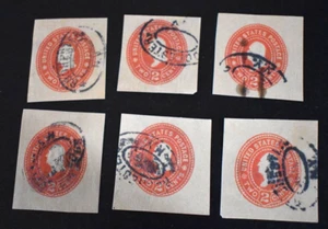 6 - 1899 - U.S. Envelope Cuts Sc# U364 - 2 Cent Washington - Used. a - Picture 1 of 3