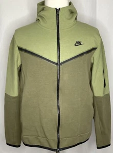 Nike Tech Fleece Full Zip Hoodie Sweatshirt Mens Medium Green Workout Running - Picture 1 of 13