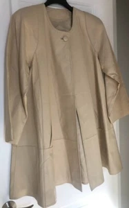 Cappotto donna Mark Reed beige lungo 100% vera pelle taglia M ottime condizioni - Foto 1 di 18