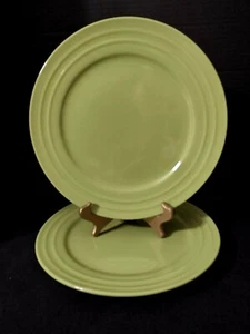 *RACHAEL RAY (2) 11" Green DOUBLE RIDGE Dinner Plates - Picture 1 of 2