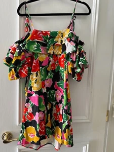 NEW Topshop Off shoulder Spaghetti Sleeveless Dress  Floral Size 8 - Picture 1 of 7