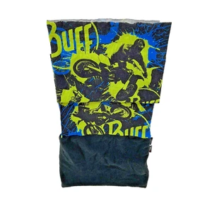 Buff Polar Neck Gaiter - All Over Print Blue Green Black Spell Out - Picture 1 of 7