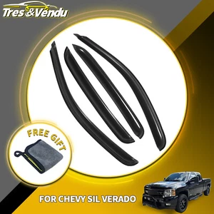 Se adapta a Chevy Silverado GMC Sierra 2007-2013 doble cabina viseras de ventana protectores de lluvia - Imagen 1 de 13