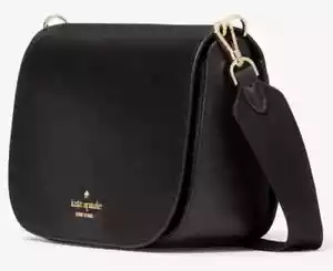 Kate Spade Madison Saddle Bag Black Saffiano Leather Purse KC438 NWT $349 FS - Picture 1 of 8