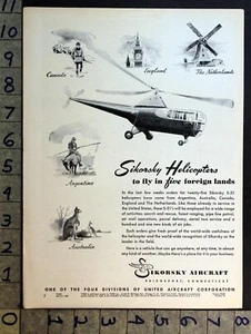 Helicóptero de avión Sikorsky 1947 aviación S-51 deportivo bomberos Bridgeport anuncio FC8260 - Imagen 1 de 1