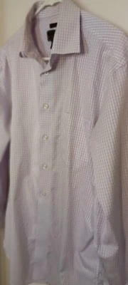 Jos.A.Bank No Wrinkle Lt. Purple Check L/S Dress Shirt Mens 16/34 - Image 1 of 2