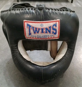 Equipo de cabeza cubierta facial completa de boxeo gemelos hecho en Tailandia cuero completo Muay Thai - Imagen 1 de 4