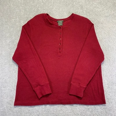 Camisa Henley Great Northwest Clothing Co para mujer talla 1X roja tejida gofre térmica Foto 1 de 4