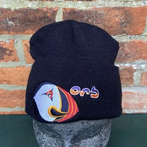 Vintage anni 90 The Orb Beanie Dub Ambient IDM Techno Rave Band DJ ricamato raro! - Foto 1 di 11