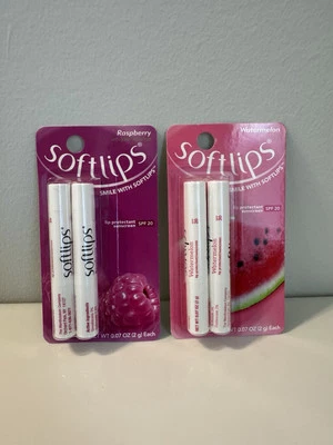 Новый 2 упаковки мягкие губы малина и арбуз двойной упаковки 0,07 унций SPF 20 - Изображение 1 из 4