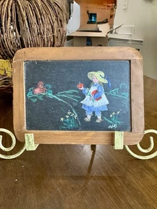 Hand painted  Chalkboard Art - Girl Going To School - Picture 1 of 6