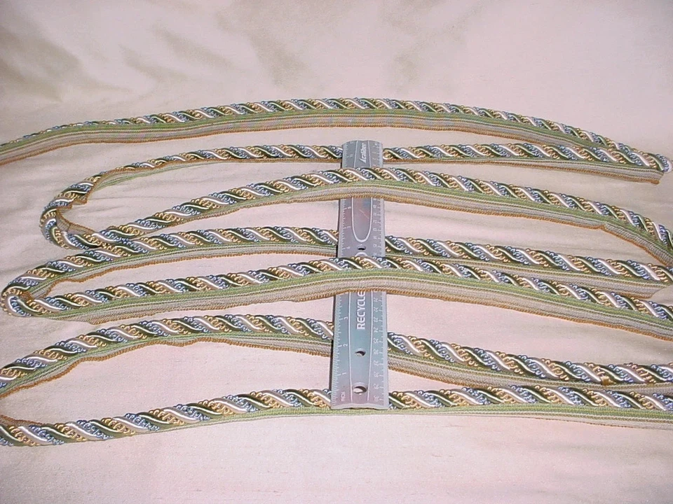 12-3/8Y DECOPRO 071612 IMPERIAL II COLLECTION CREAM TAUPE CORD UPHOLSTERY TRIM