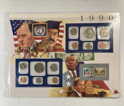 1990 US Mint Sets with Stamps and Story Card. - Image 1 of 4