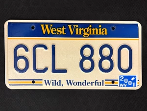 2001 West Virginia Nummernschild 6CL 880 ...... WILD, WUNDERBAR - Bild 1 von 1