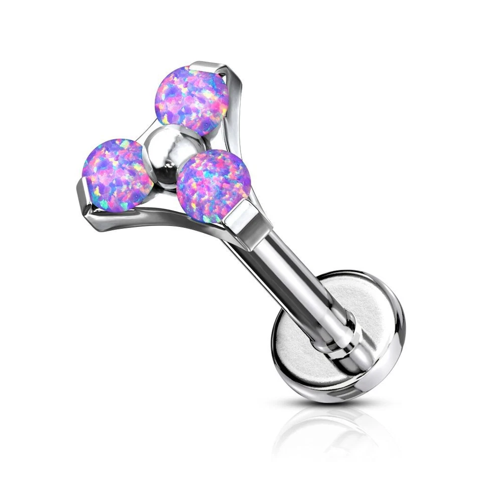 Piercing Labret Ohr Dreieck Opalit Violett - Bild 1 von 1