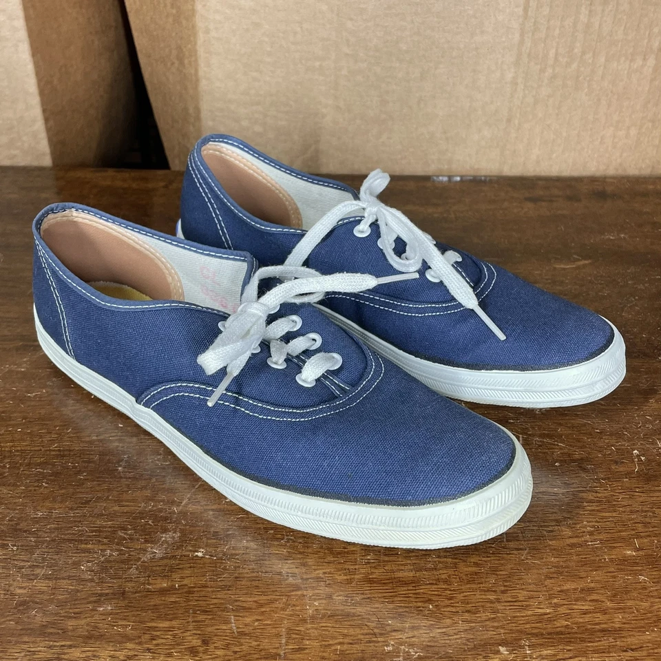 Sapatos de Lona Vintage Anos 50 Anos 60 Keds Feminino Tamanho 6 N Barco Deck Azul Marinho EXCELENTE - Imagem 1 de 4