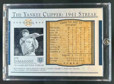 2003 Upper Deck Play Ball Joe DiMaggio Yankee Clipper 1941 Streak #S-52 Yankees - Image 1 of 2